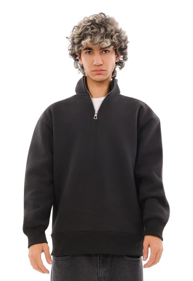 quarter zipper black