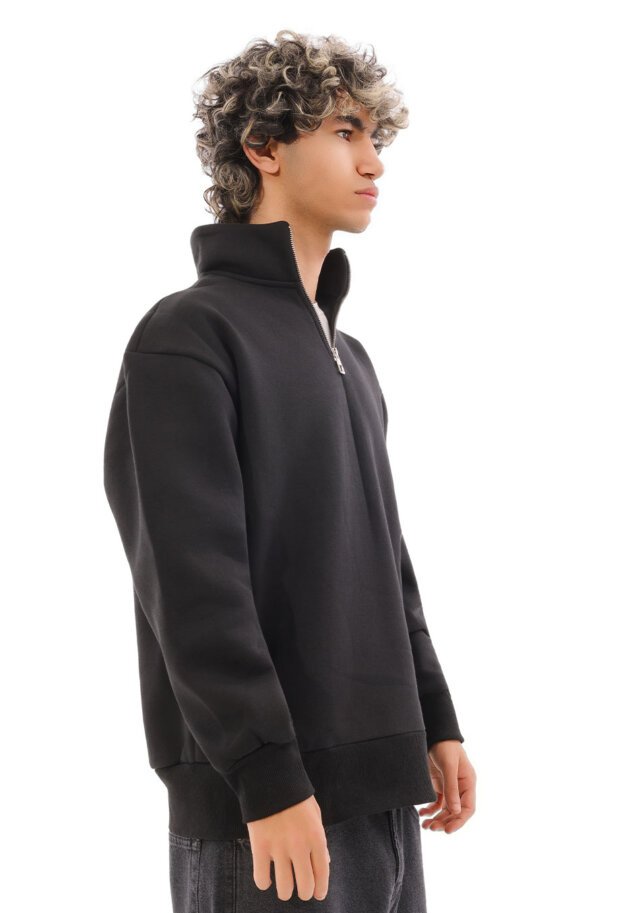 quarter zipper black